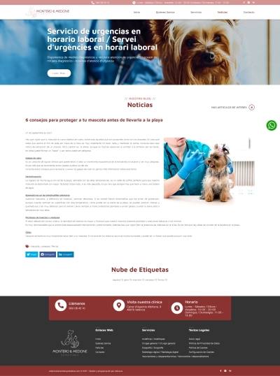 Página web para Clínica Veterinaria Montero y Medone