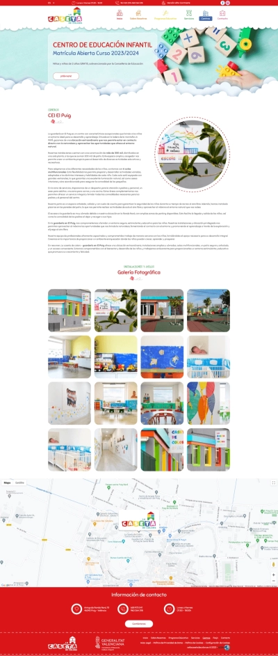 Sitio web para centro de educación infantil La Caseta de Colors