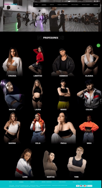 Sitio web con diseño fenomenal para academia de baile valenciana Fun & Dance