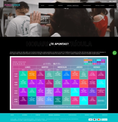 Sitio web con diseño fenomenal para academia de baile valenciana Fun & Dance
