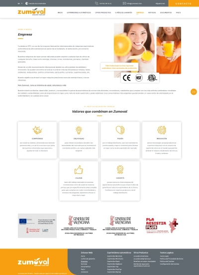 Diseño web nuevo para Zumoval