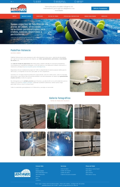 Proyecto Web Corporativa para PadelFan Valencia