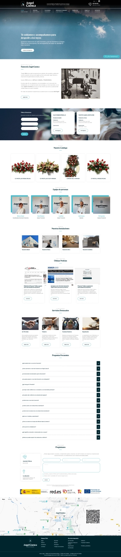 Sitio web para Funeraria Ángel Cuenca