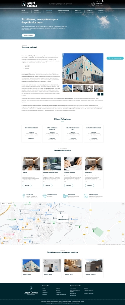 Sitio web para Funeraria Ángel Cuenca