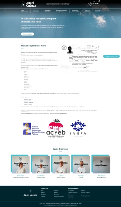 Sitio web para Funeraria Ángel Cuenca
