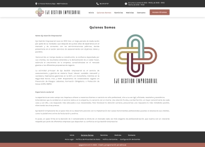 Creación web para Eje Gestión Empresarial