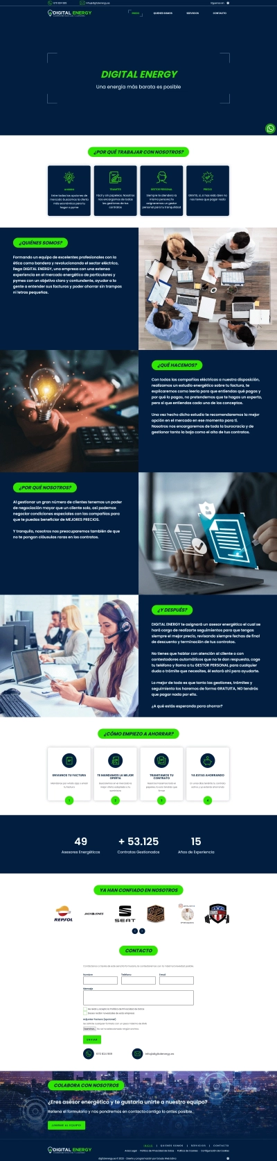 Web Corporativa para asesoría energética Digital Energy