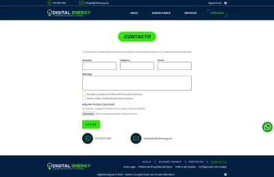 Web Corporativa para asesoría energética Digital Energy