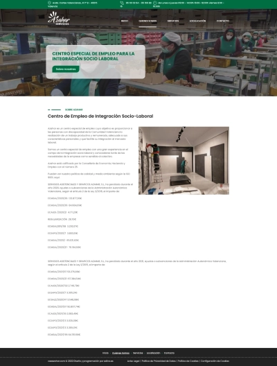 Web Corporativa para Centro de Empleo de Integración Azahar