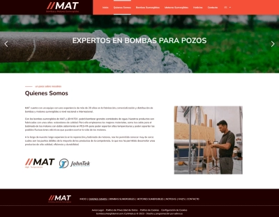 Web corporativa para Bombas Sumergibles MAT