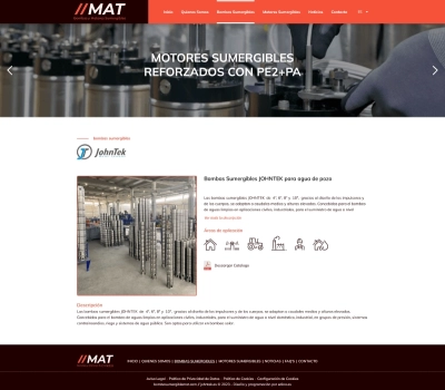 Web corporativa para Bombas Sumergibles MAT
