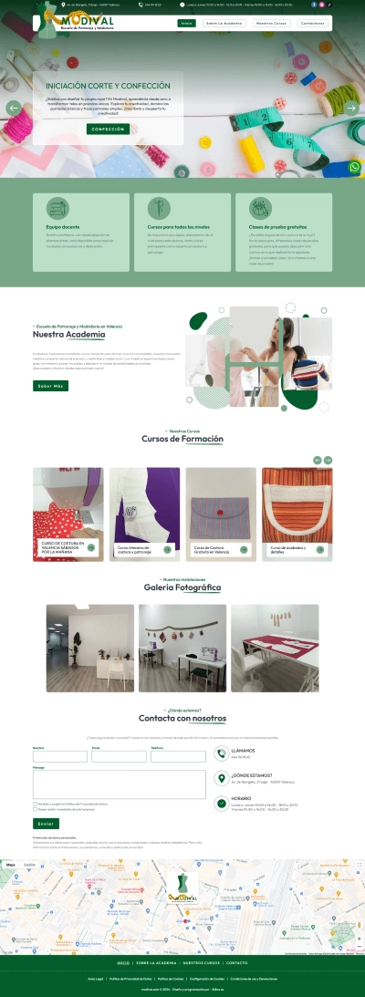 Sitio web para Escuela de Patronaje y Modistería Modival