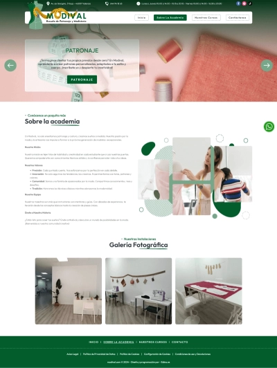 Sitio web para Escuela de Patronaje y Modistería Modival