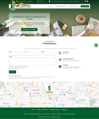Sitio web para Escuela de Patronaje y Modistería Modival