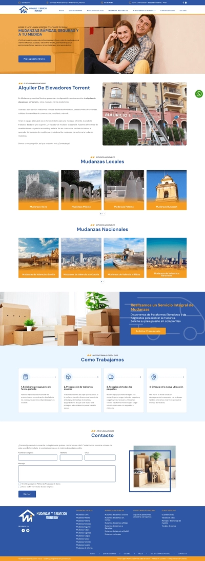 Creación del sitio web corporativo de Mudanzas y servicios MTY