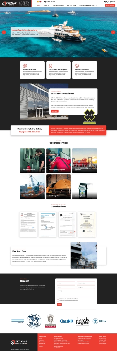 Diseño web moderno para Extinval