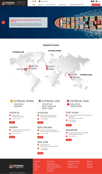 Diseño web moderno para Extinval