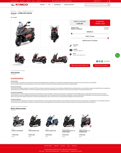 Sitio Web Corporativo para Concesionario Kymco Valencia
