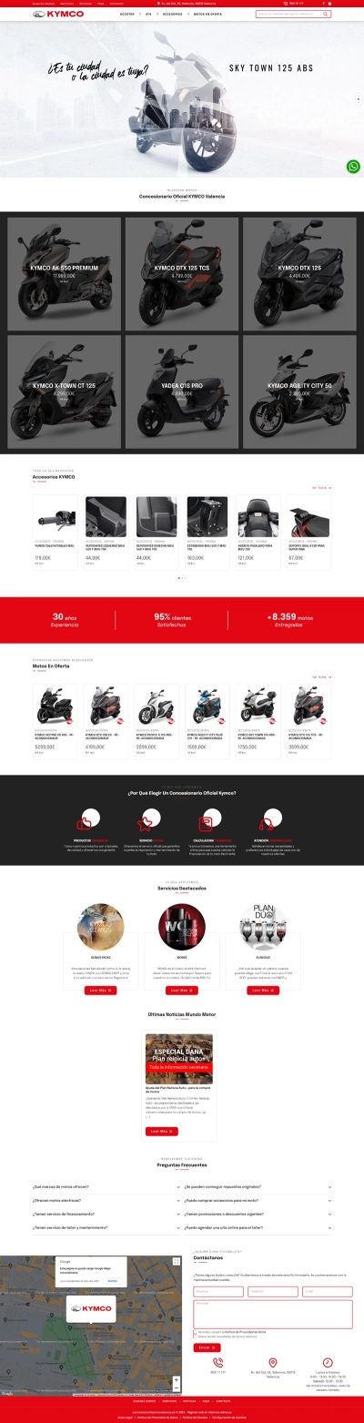 Sitio Web Corporativo para Concesionario Kymco Valencia