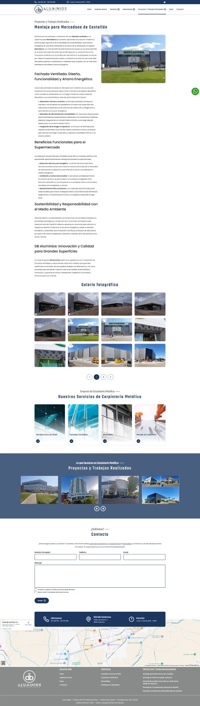 Página Web Corporativa de DB Aluminios