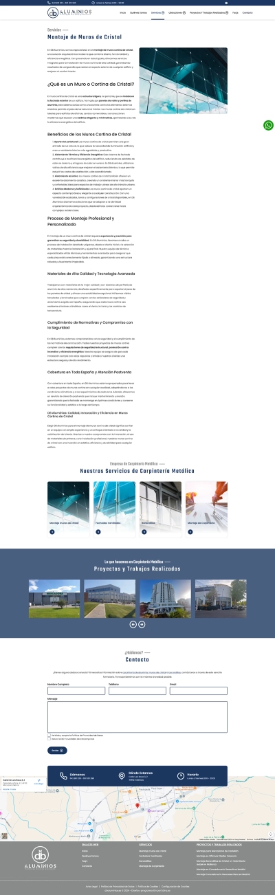 Página Web Corporativa de DB Aluminios