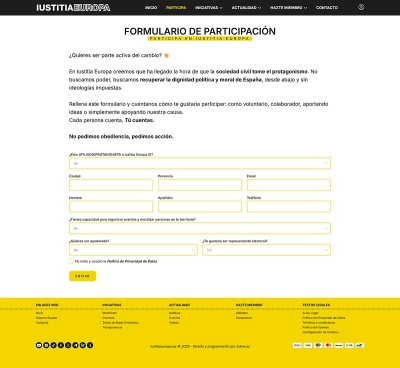 Desarrollo web de Iustitia Europa