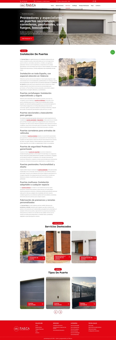 Web Corporativa Puertas Rayca