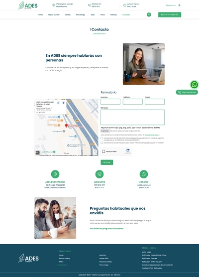 Sitio web corporativo Ades