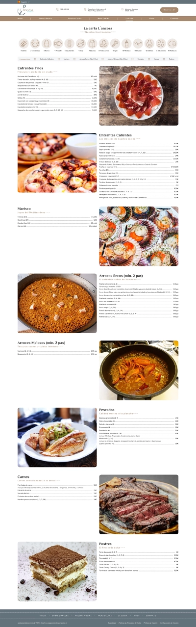 Proyecto web para el Restaurante L’ Àncora