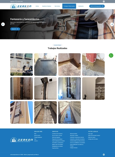Página web corporativa de Zerkon Reparaciones