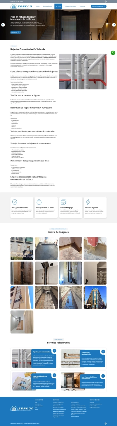 Página web corporativa de Zerkon Reparaciones