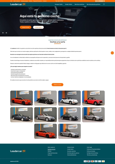 Diseño web de coches Leadercar