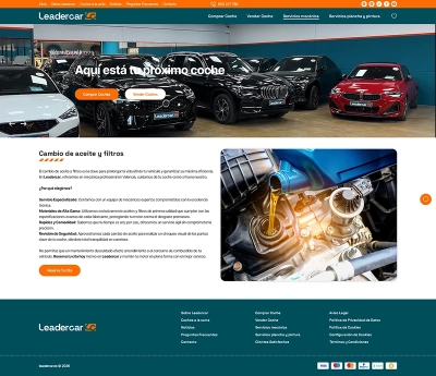 Diseño web de coches Leadercar