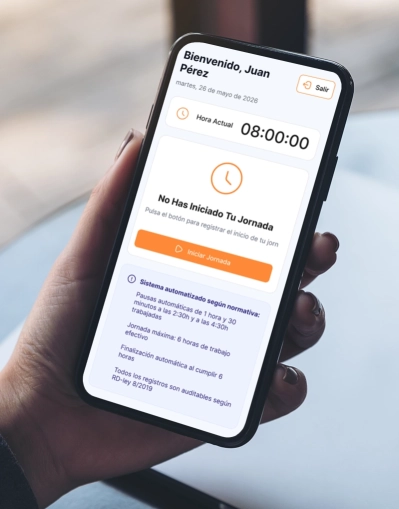 Aplicación de control horario implementada para una empresa de taxis