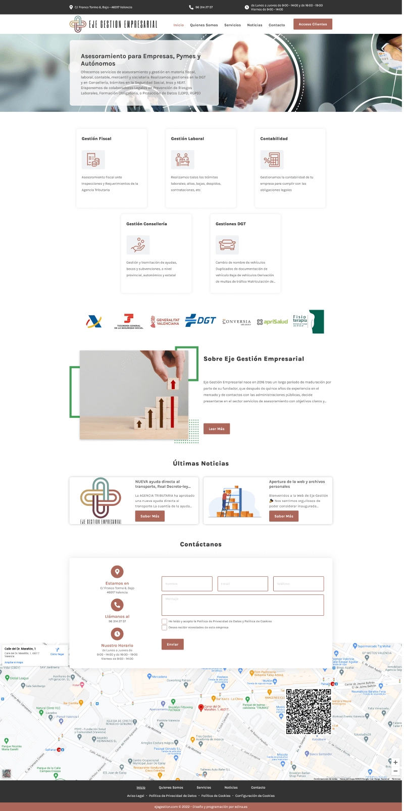 Creación web para Eje Gestión Empresarial