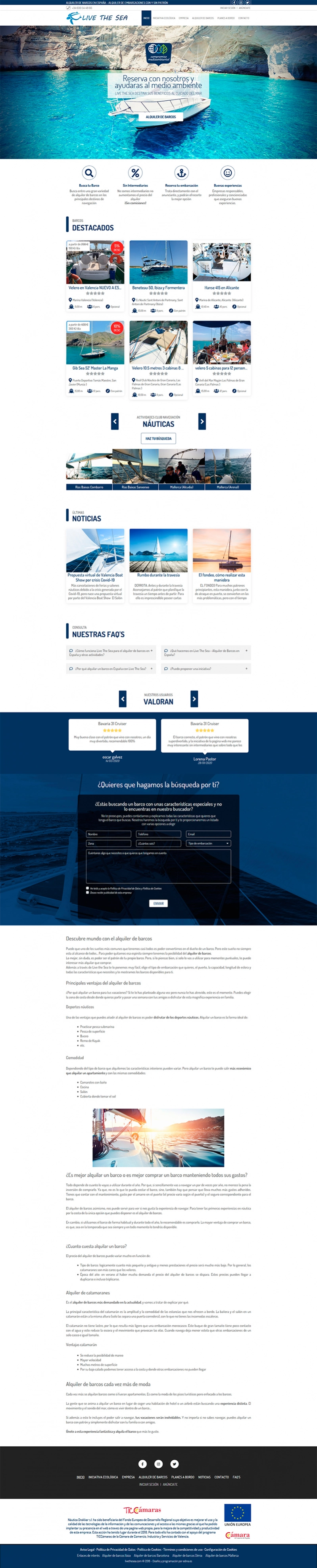 Desarollo de sitio web clasificado Live The Sea