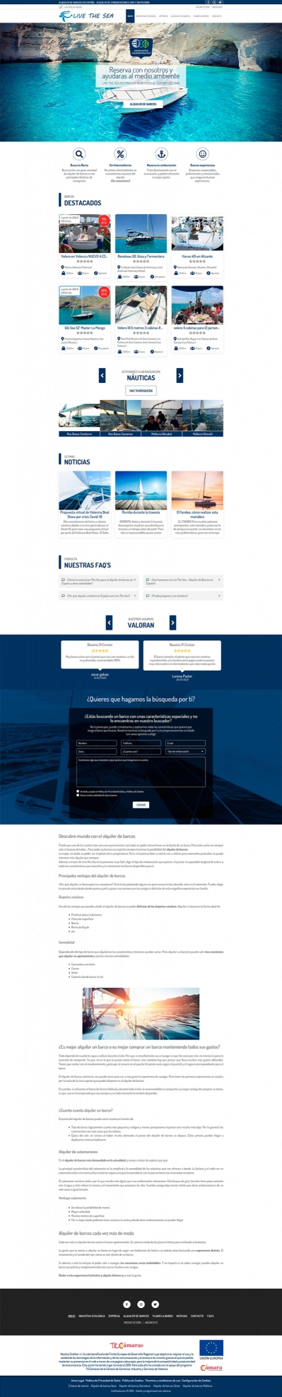 Desarollo de sitio web clasificado Live The Sea