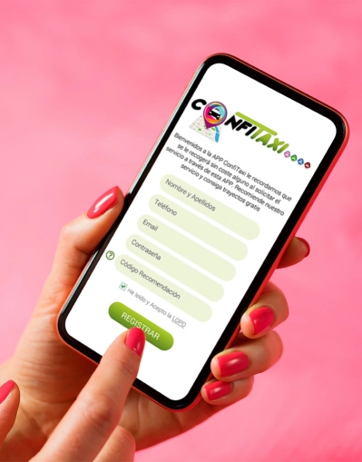 captura de pantalla de aplicación web para Confitaxi 