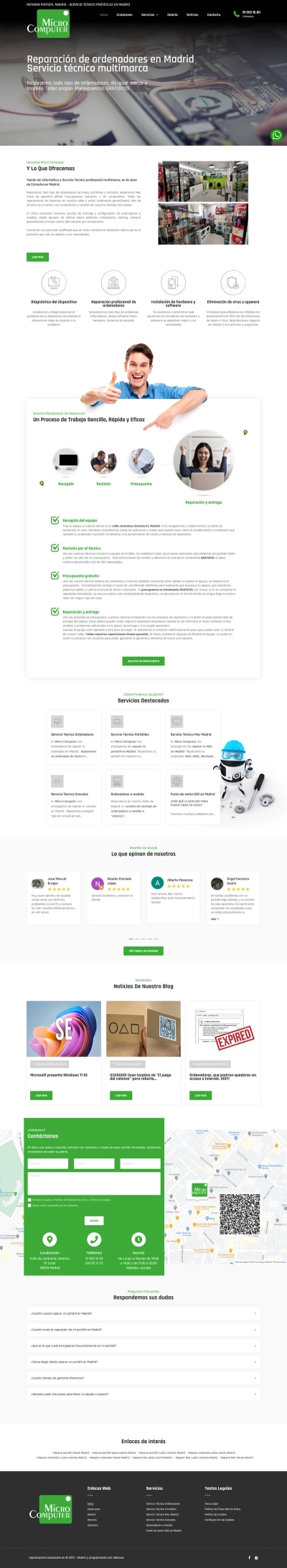 Desarrollo de una página web corporativa Repararpcmicrocomputer