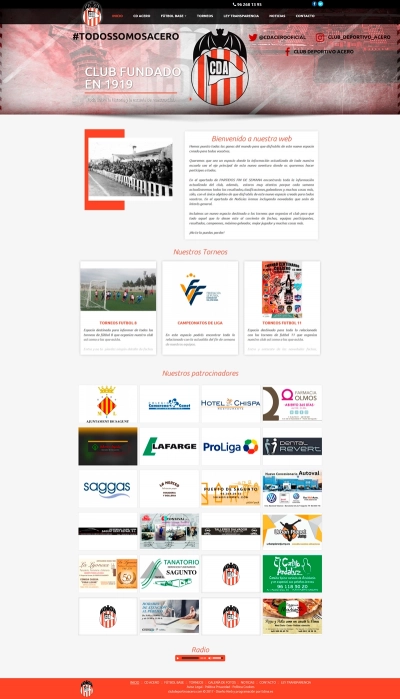 Desarrollo de una web corporativa para club deportivo Acero
