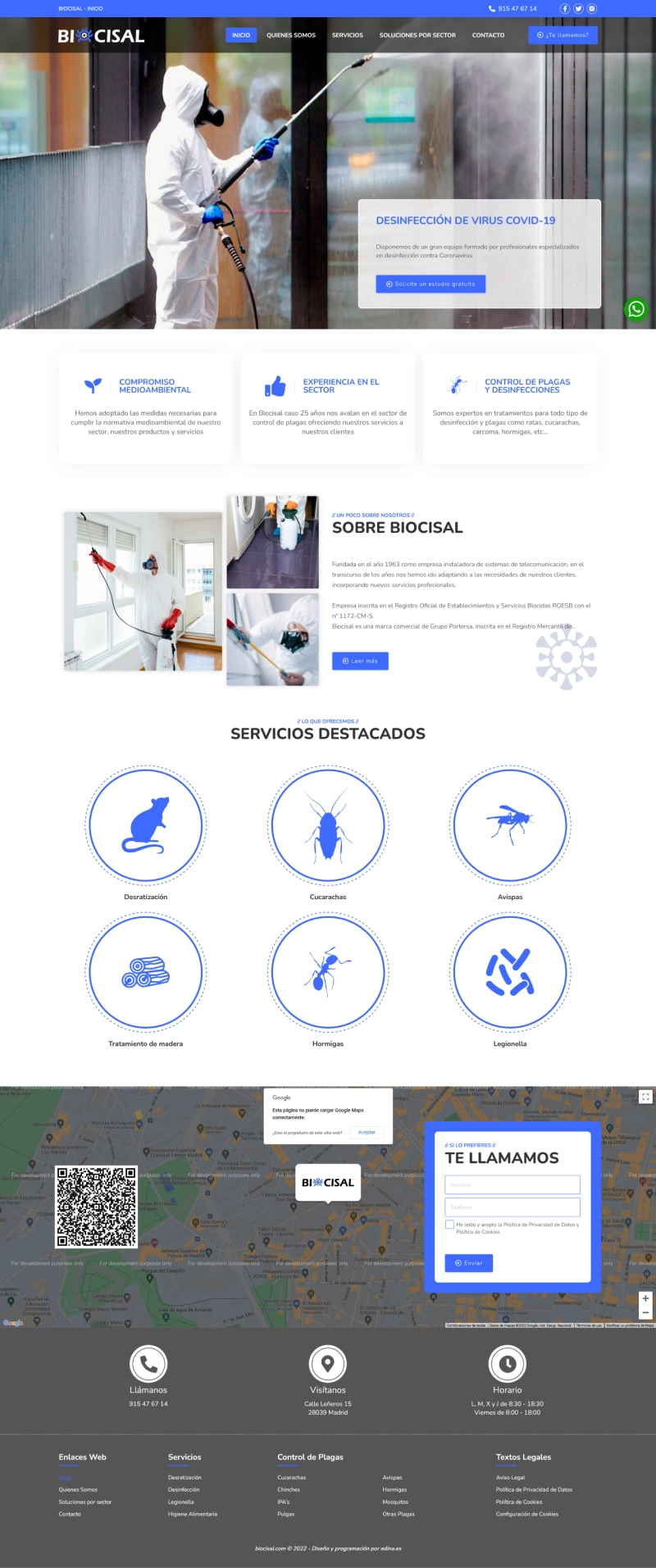 Diseño de pagina web corporativa Biocisal