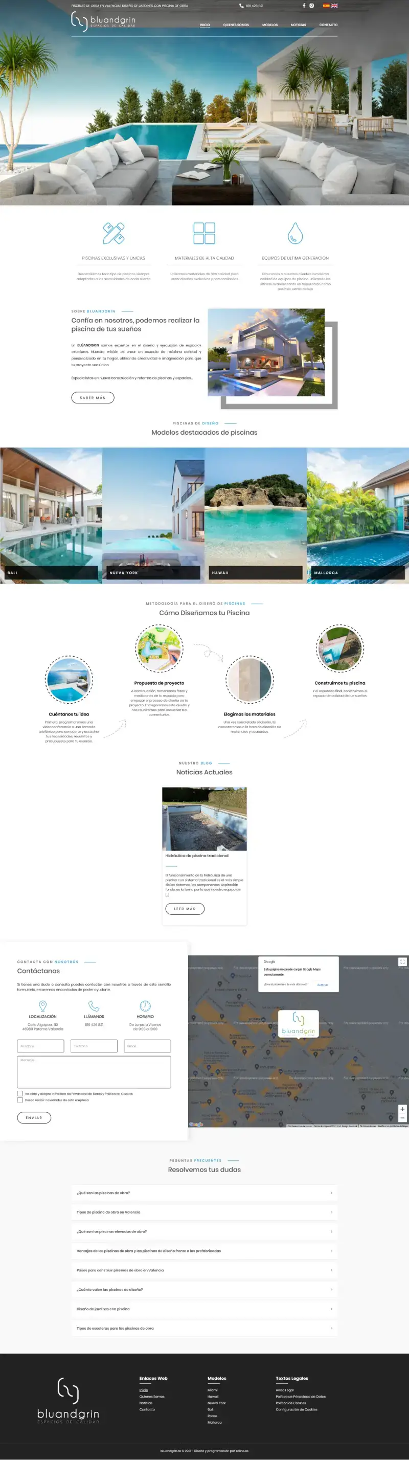 páginas web a medida para Bluandgrin