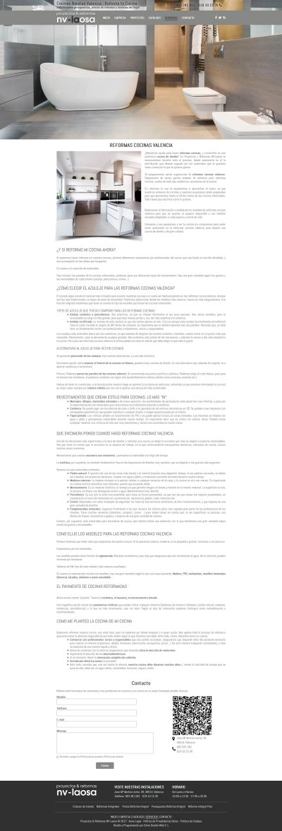 Diseño de paginas webs corporativas par Reformas Integrales NV Laosa