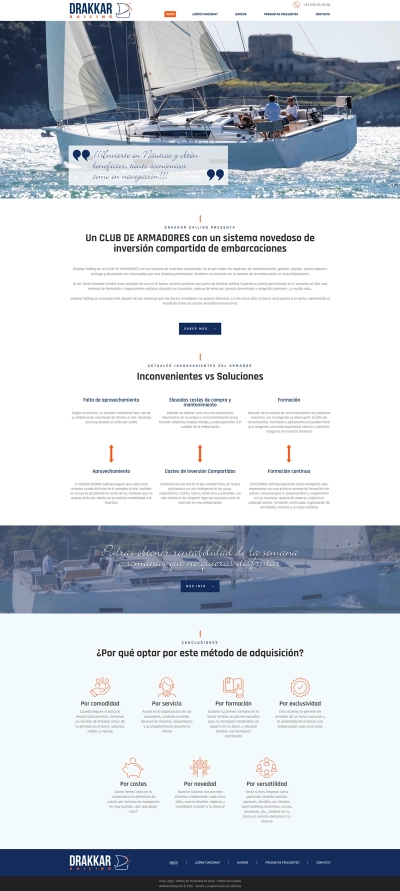 Diseño web a medida para Drakkar Sailing