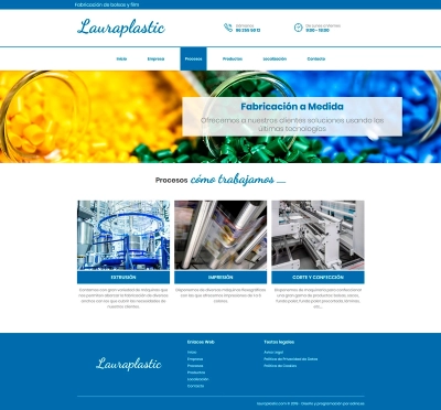 Diseño web corporativo para valenciana Laura Plastic