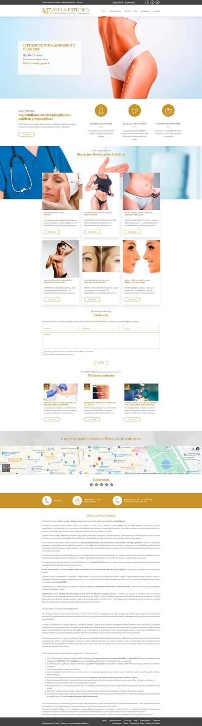 Diseño web corporativo para Villa Estética