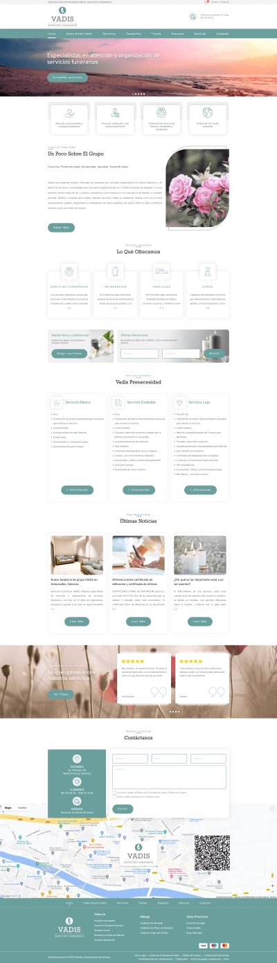 Diseño web Funeraria Vadis