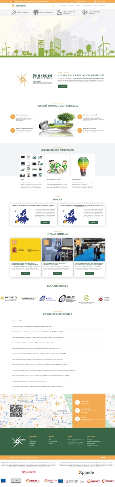 Diseño web para sitio corporativo Sunreuse Association