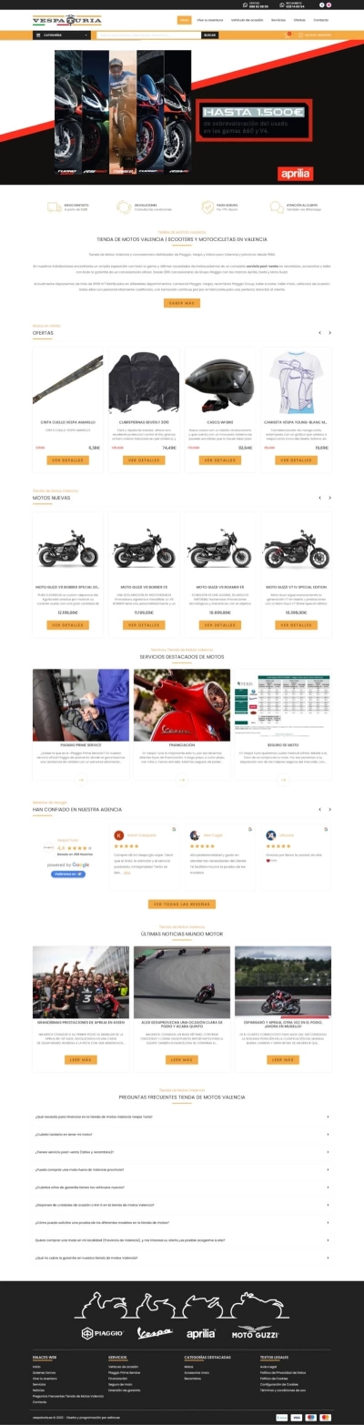 diseño web profesional para Vespa Turía