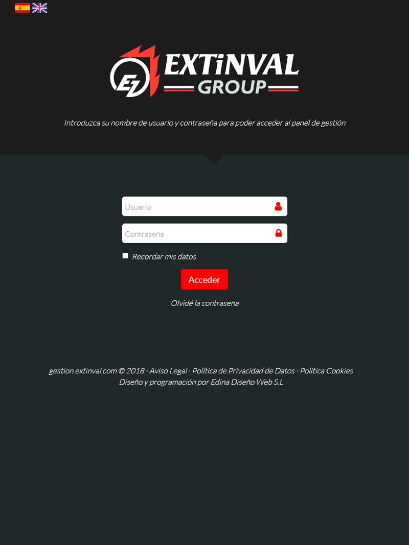 Captura de pantalla de RP adaptable con funciones de consulta, edición e intercambio de información para Extinval